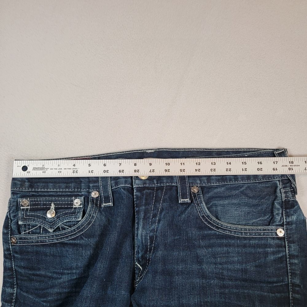True Religion Men's‎ Ricky Jeans Sz 34 Blue Made in USA Relaxed Straight Y2K - Picture 6 of 13